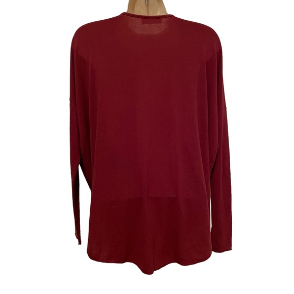 Alter’d State Faux Wrap Shirt Drapey Maroon Size Small - Picture 6 of 7